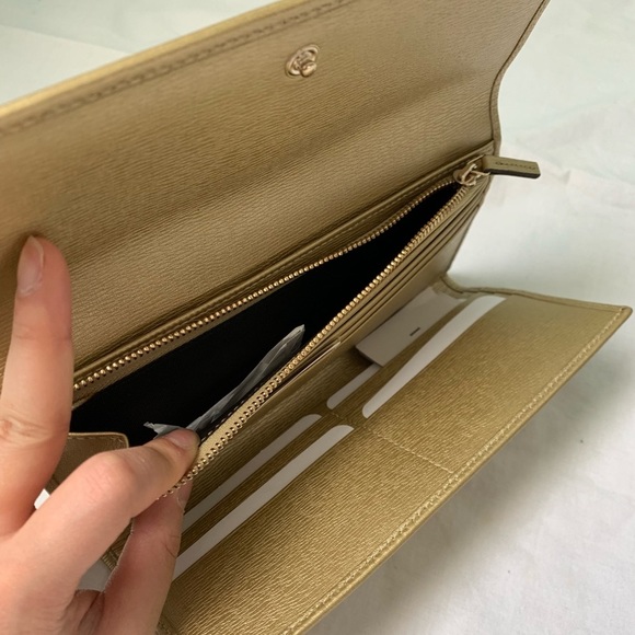 NWT Authentic Gucci Leather Trifold Long Wallet - Picture 7 of 8